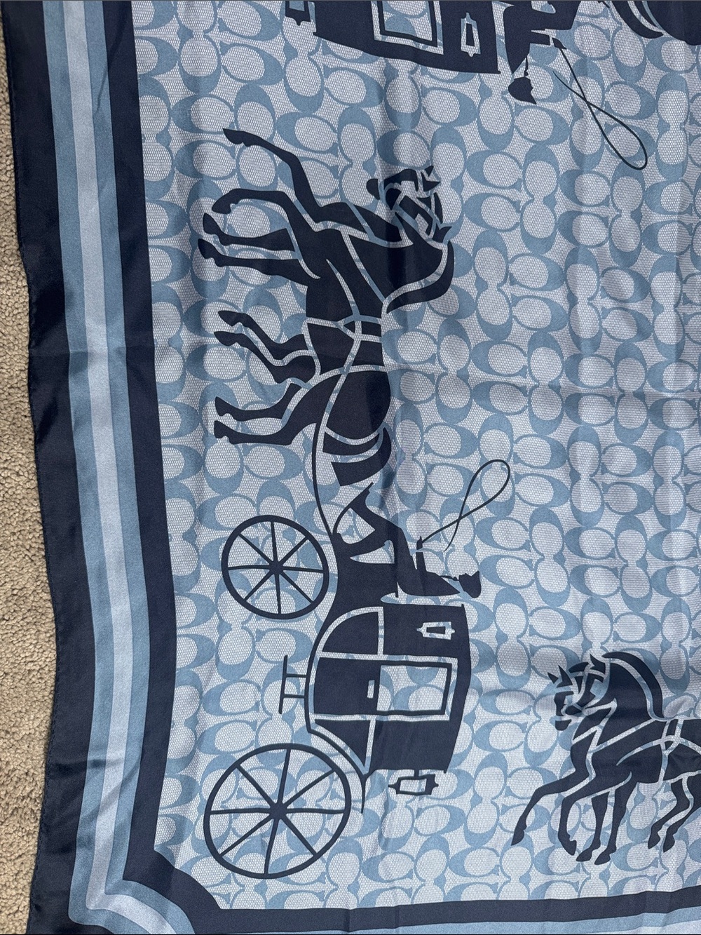 Coach Horse and Carriage Silk Scarf - Picture 3 of 5